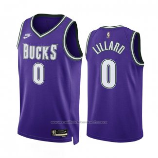 Maillot Milwaukee Bucks Damian Lillard #0 Classic 2022-23 Volet