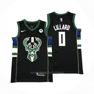 Maillot Milwaukee Bucks Damian Lillard #0 Statement 2018-19 Noir