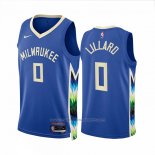Maillot Milwaukee Bucks Damian Lillard #0 Ville 2022-23 Bleu