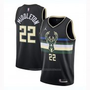 Maillot Milwaukee Bucks Khris Middleton #22 Statement 2020-21 Noir