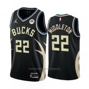 Maillot Milwaukee Bucks Khris Middleton #22 Statement 2022-23 Noir