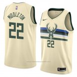 Maillot Milwaukee Bucks Khris Middleton #22 Ville 2018 Crema