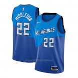 Maillot Milwaukee Bucks Khris Middleton #22 Ville 2020-21 Bleu