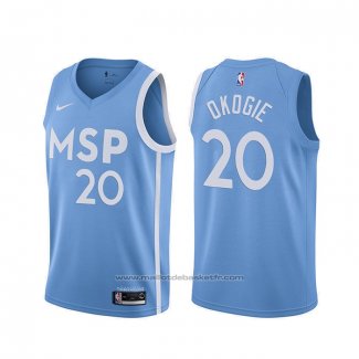 Maillot Minnesota Timberwolves Josh Okogie #20 Ville 2019-20 Bleu