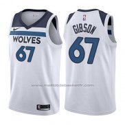 Maillot Minnesota Timberwolves Taj Gibson #67 Association 2017-18 Blanc