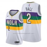 Maillot New Orleans Pelicans Lonzo Ball #2 Ville Blanc
