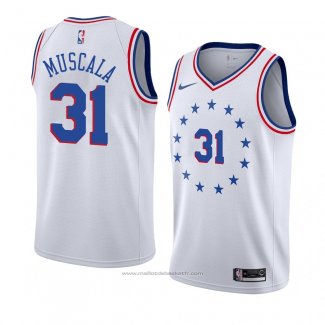 Maillot Philadelphia 76ers Mike Muscala #31 Earned 2018-19 Blanc