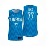 Maillot Slovenia Luka Doncic #77 Exterieur Bleu