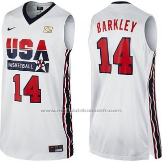 Maillot USA 1992 Charles Barkley #14 Blanc