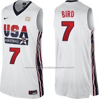 Maillot USA 1992 Larry Bird #7 Blanc