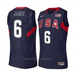 Maillot USA 2008 LeBron James #6 Bleu