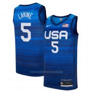 Maillot USA 2021 Zach LaVine #5 Bleu