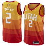 Maillot Utah Jazz Joe Ingles #2 Ville 2018 Jaune