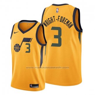 Maillot Utah Jazz Justin Wright Foreman #3 Statement 2019-20 Or