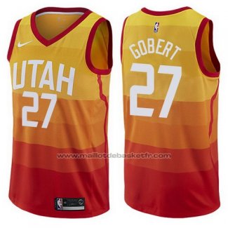 Maillot Utah Jazz Rudy Gobert #27 Ville 2017-18 Jaune