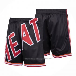 Short Miami Heat Mitchell & Ness Big Face Noir