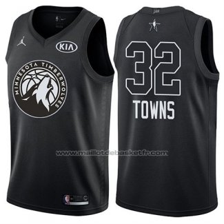 Maillot All Star 2018 Minnesota Timberwolves Karl-anthony Towns #32 Noir