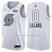 Maillot All Star 2018 Portland Trail Blazers Damian Lillard #0 Blanc