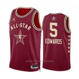 Maillot All Star 2024 Minnesota Timberwolves Anthony Edwards #5 Rouge