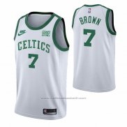 Maillot Boston Celtics Jaylen Brown #7 75th Anniversary Blanc