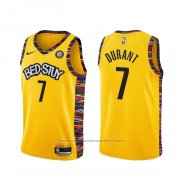 Maillot Brooklyn Nets Kevin Durant #7 Ville 2020-21 Jaune