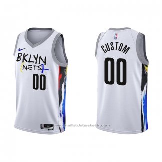 Maillot Brooklyn Nets Personnalise Ville 2022-23 Blanc