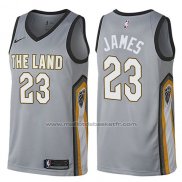 Maillot Cleveland Cavaliers Lebron James #23 Ville Gris