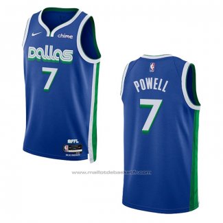 Maillot Dallas Mavericks Dwight Powell #7 Ville 2022-23 Bleu