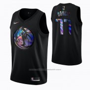 Maillot Dallas Mavericks Luka Doncic #77 Iridescent Logo Noir