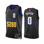 Maillot Denver Nuggets Christian Braun #0 Ville 2023-24 Noir