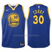 Maillot Enfant Golden State Warriors Stephen Curry #30 2017-18 Bleu