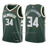 Maillot Enfant Milwaukee Bucks Giannis Antetokounmpo #34 Icon 2017-18 Vert