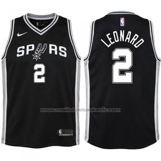 Maillot Enfant San Antonio Spurs Kawhi Leonard #2 2017-18 Noir