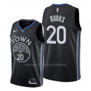 Maillot Golden State Warriors Alec Burks #20 Ville 2019-20 Noir