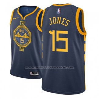 Maillot Golden State Warriors Damian Jones #15 Ville 2018-19 Bleu