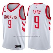 Maillot Houston Rockets Zhou Qi #9 Swingman Association 2017-18 Blanc