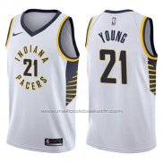 Maillot Indiana Pacers Thaddeus Young #21 Association 2017-18 Blanc