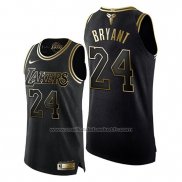 Maillot Los Angeles Lakers Kobe Bryant #24 Gold Black Mamba Or Noir