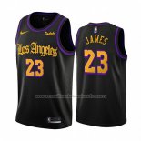 Maillot Los Angeles Lakers Lebron James #23 Ville 2019-20 Noir