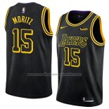 Maillot Los Angeles Lakers Moritz Wagner #15 Ville 2017-18 Noir