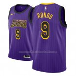 Maillot Los Angeles Lakers Rajon Rondo #9 Ville 2018 Volet