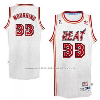 Maillot Miami Heat Alonzo Mourning #33 Retro Blanc