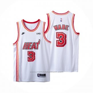 Maillot Miami Heat Dwyane Wade #3 Classic 2022-23 Blanc