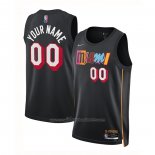 Maillot Miami Heat Personnalise Ville 2021-22 Noir