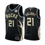 Maillot Milwaukee Bucks Jrue Holiday #21 Statement 2022-23 Noir