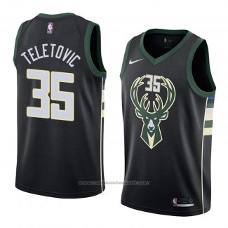 Maillot Milwaukee Bucks Mirza Teletovic #35 Statement 2018 Noir