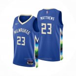 Maillot Milwaukee Bucks Wesley Matthews #23 Ville 2022-23 Bleu
