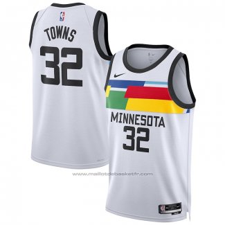 Maillot Minnesota Timberwolves Karl-Anthony Towns #32 Ville 2022-23 Blanc