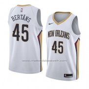 Maillot New Orleans Pelicans Dairis Bertans #45 Association 2018 Blanc