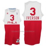 Maillot Philadelphia 76ers Allen Iverson #3 Retro Blanc Rouge